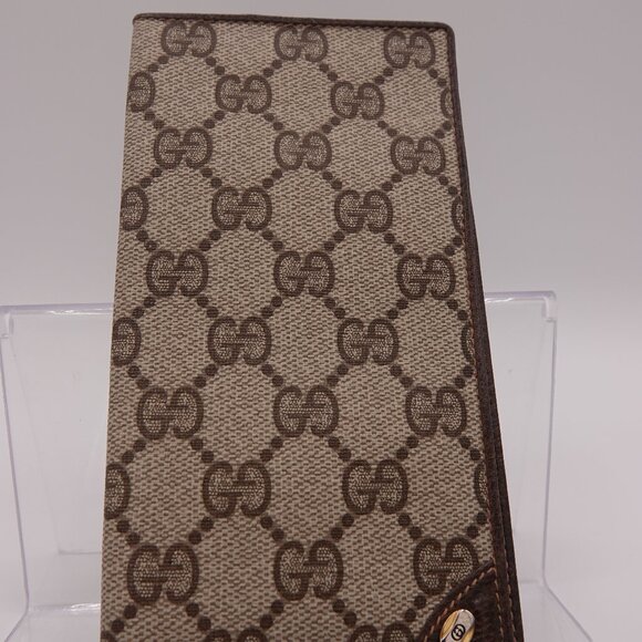 Gucci Supreme Leather Bi-Fold Long Vintage Wallet Walnut - Picture 1 of 7